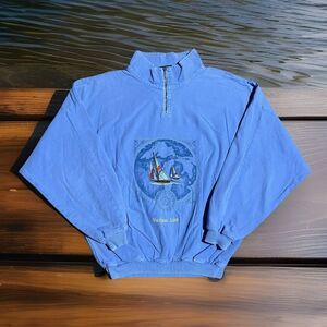 Vintage Mackinac Island Michigan Sail Boat Nautical Boat Sweatshirt Boxy Large